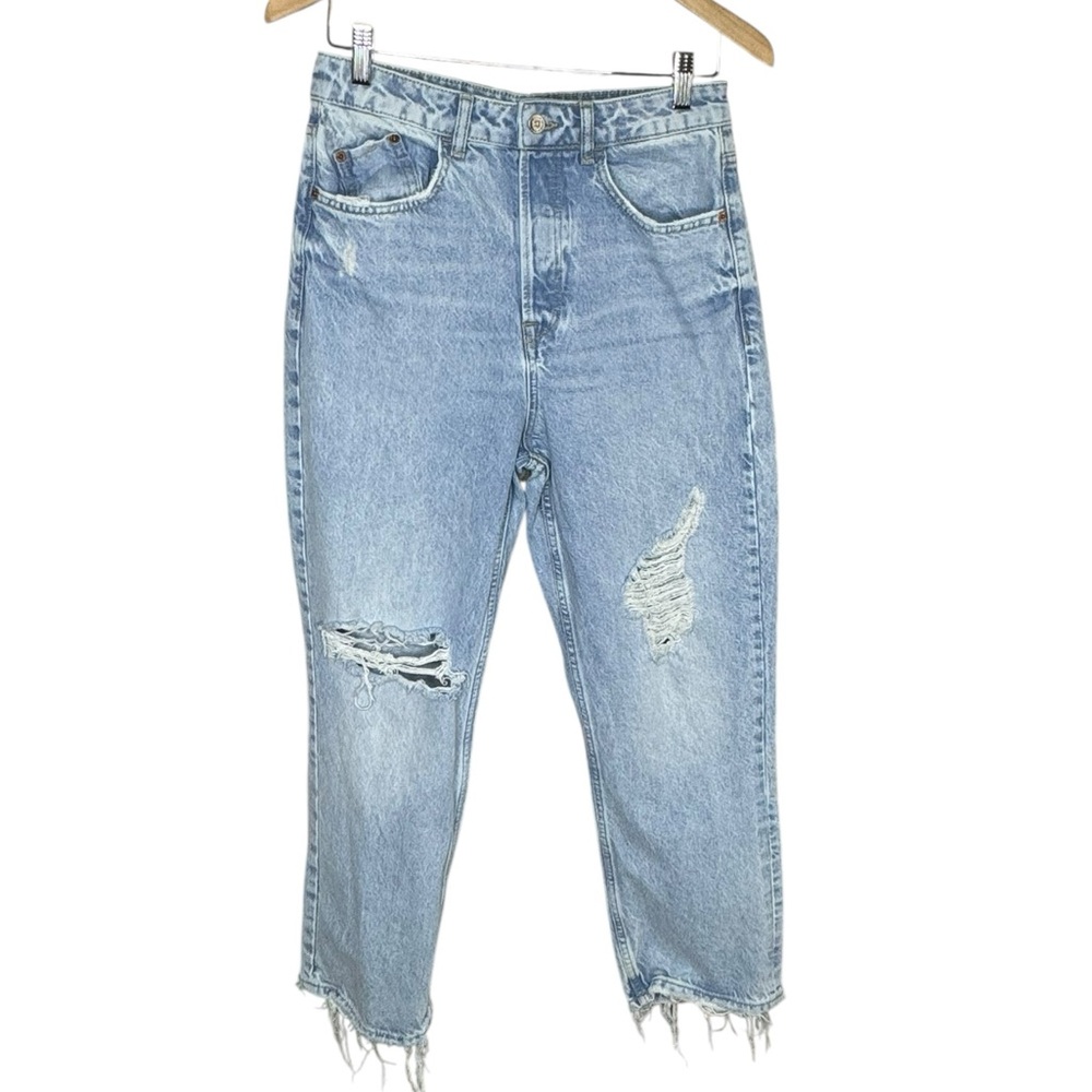 ZARA Women’s Classic Mom Fit Hi Rise Jeans 100% Cotton Size 6
